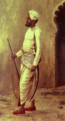 Raja Ravi Varma Rajaputra soldier China oil painting art
